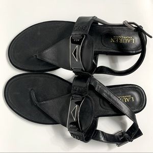 🖤✨Lauren Ralph Lauren black leather sandals✨🖤
